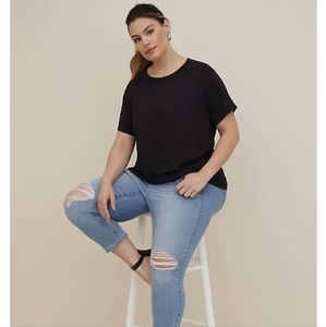 Torrid Relaxed Fit Tee- Signature Jersey Black